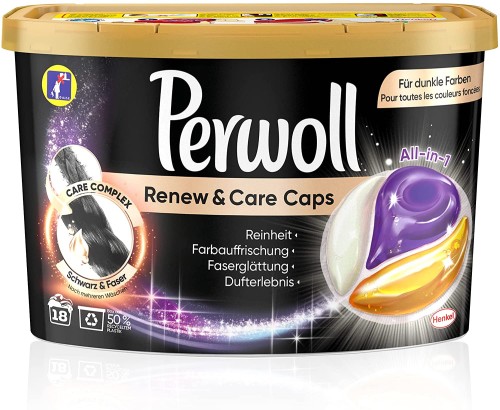 Perwoll Renew &amp; Care Caps do czarnego 18 szt