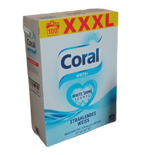 Coral White+ proszek do białego 100 prań - 7 kg