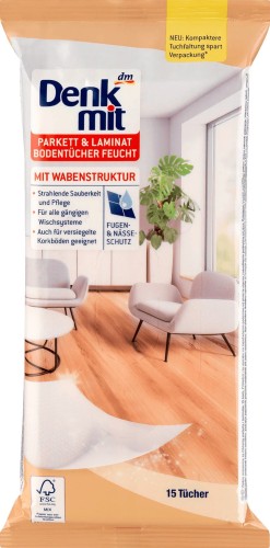 Denkmit parkiet, laminat ściereczki mokre 15 szt