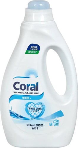 Coral White+ płyn do białego 20 prań - 1 L