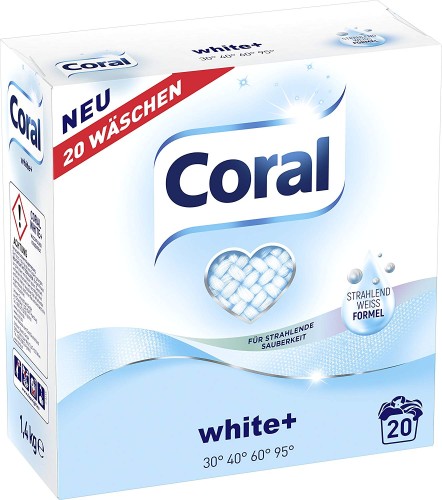 Coral White+ proszek do białego 20 prań 1400 g Neu