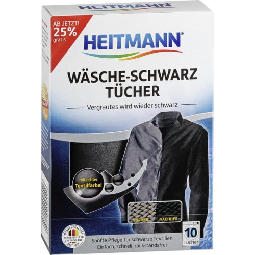  Heitmann chusteczki przywracające czerń 10 szt